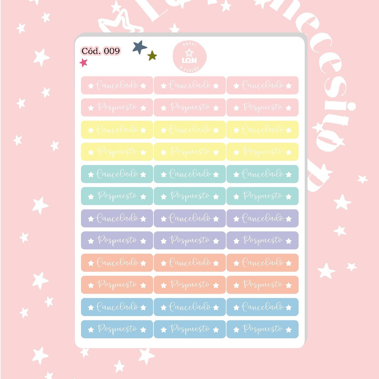 Sticker pospuesto cancelado