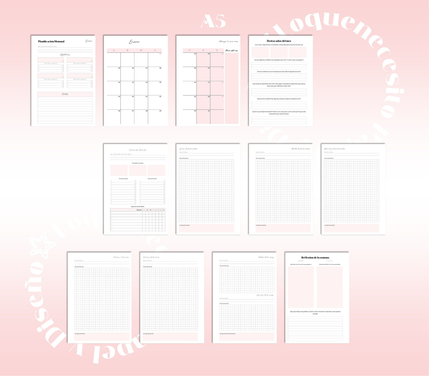 Insert A5 Un dia por pagina