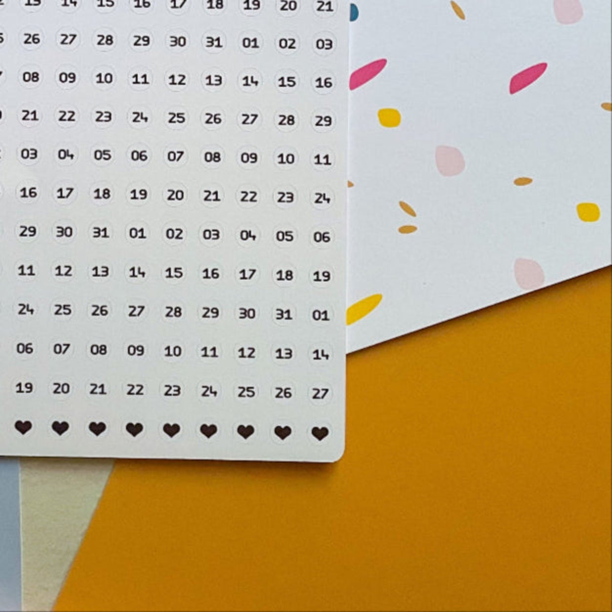 Sticker números para meses y dias de la semana blanco 109