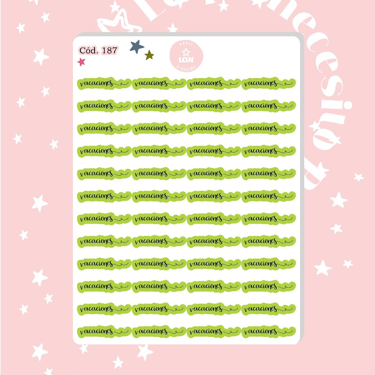 Sticker vacaciones colores