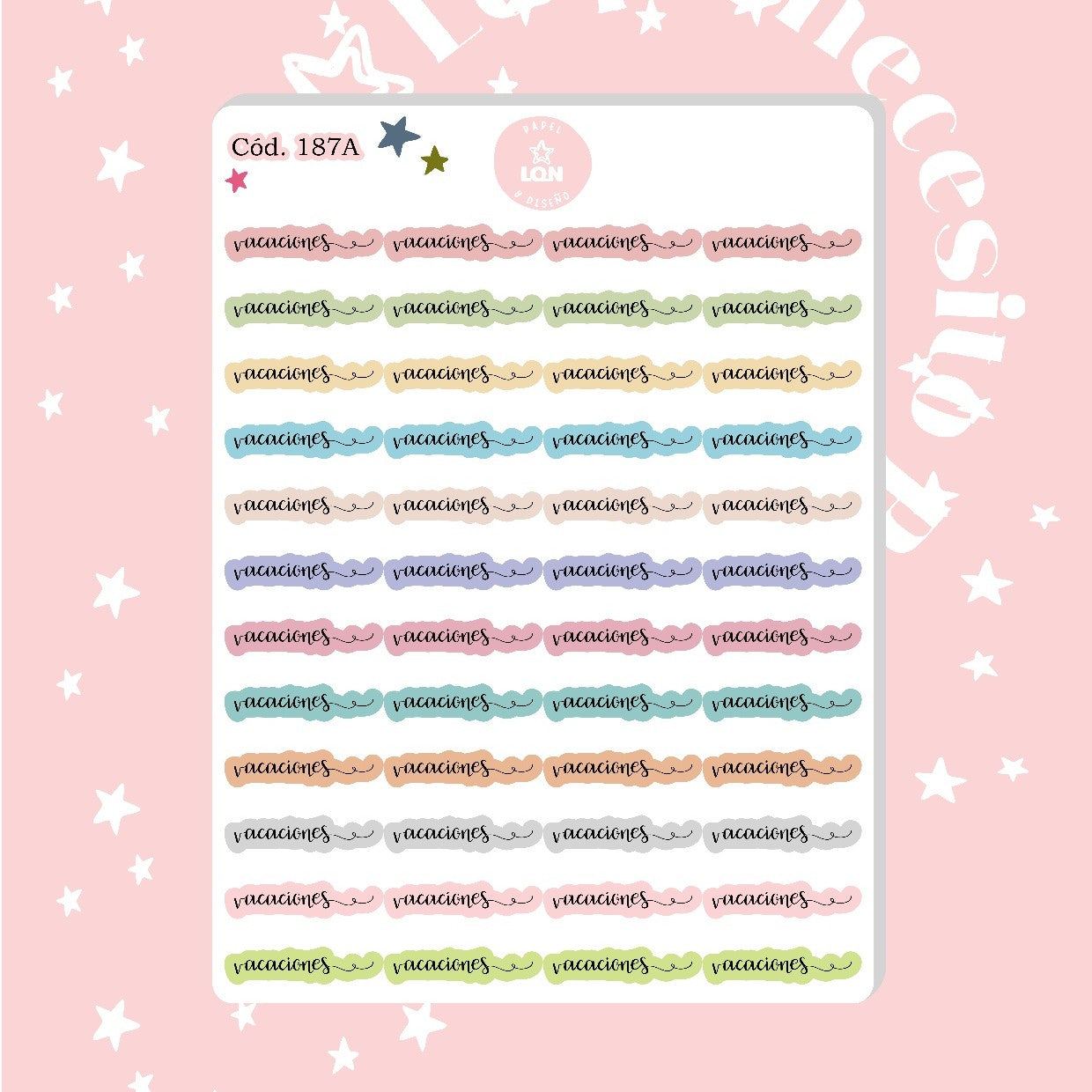 Sticker vacaciones colores