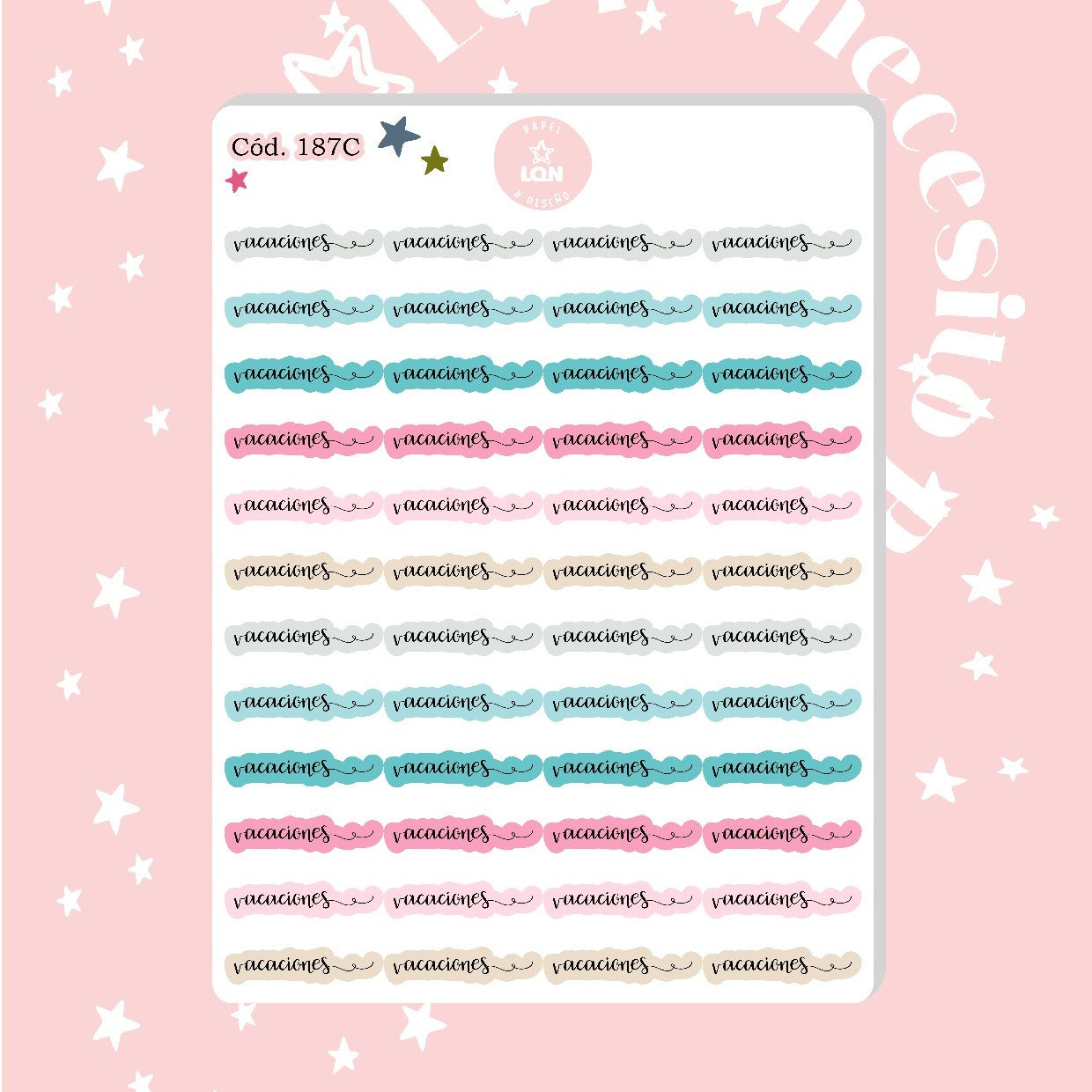 Sticker vacaciones colores
