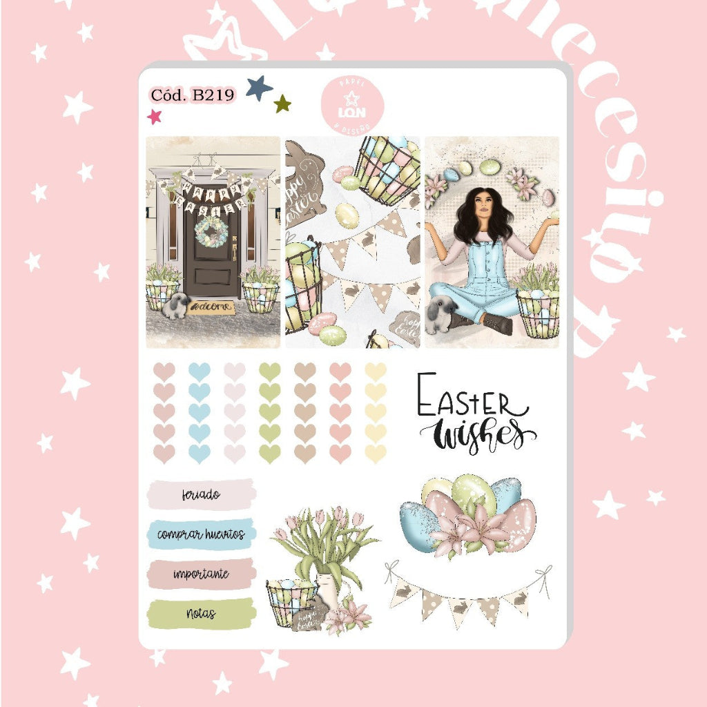 Sticker Pascua de resurreccion conejitos
