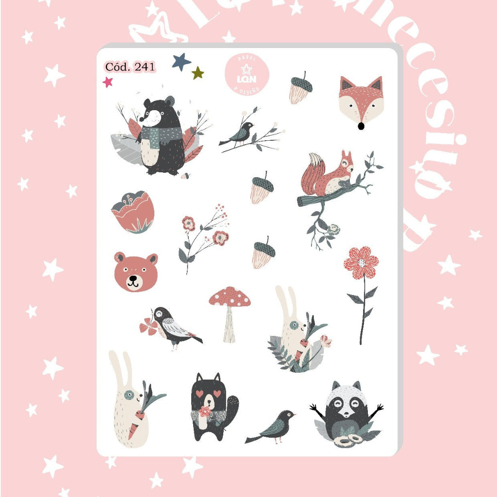 Sticker animalitos escandinavos