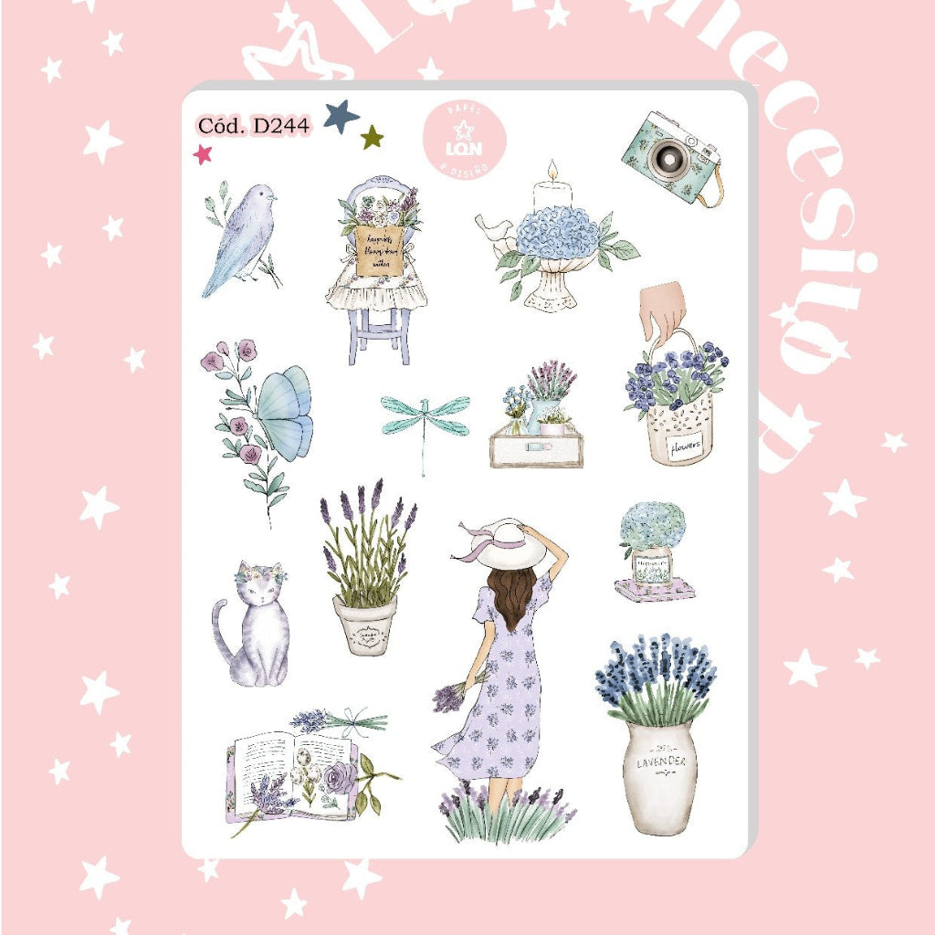 Sticker Primavera florecer lila 244