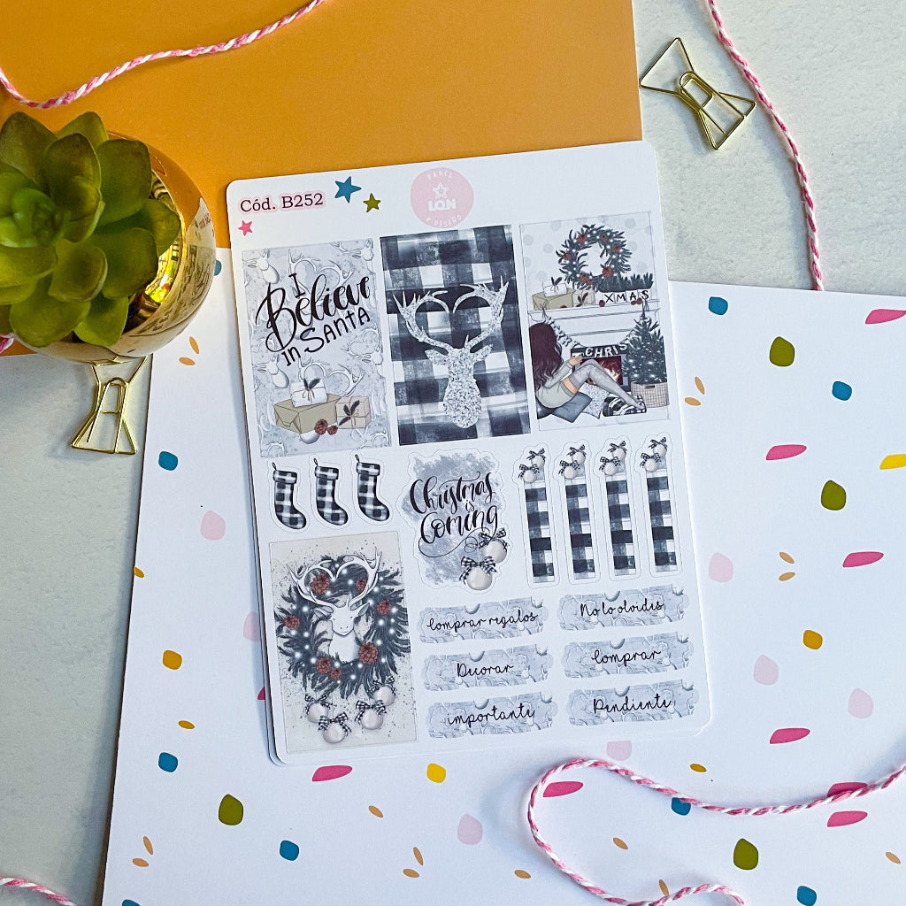 Sticker navidad B&W