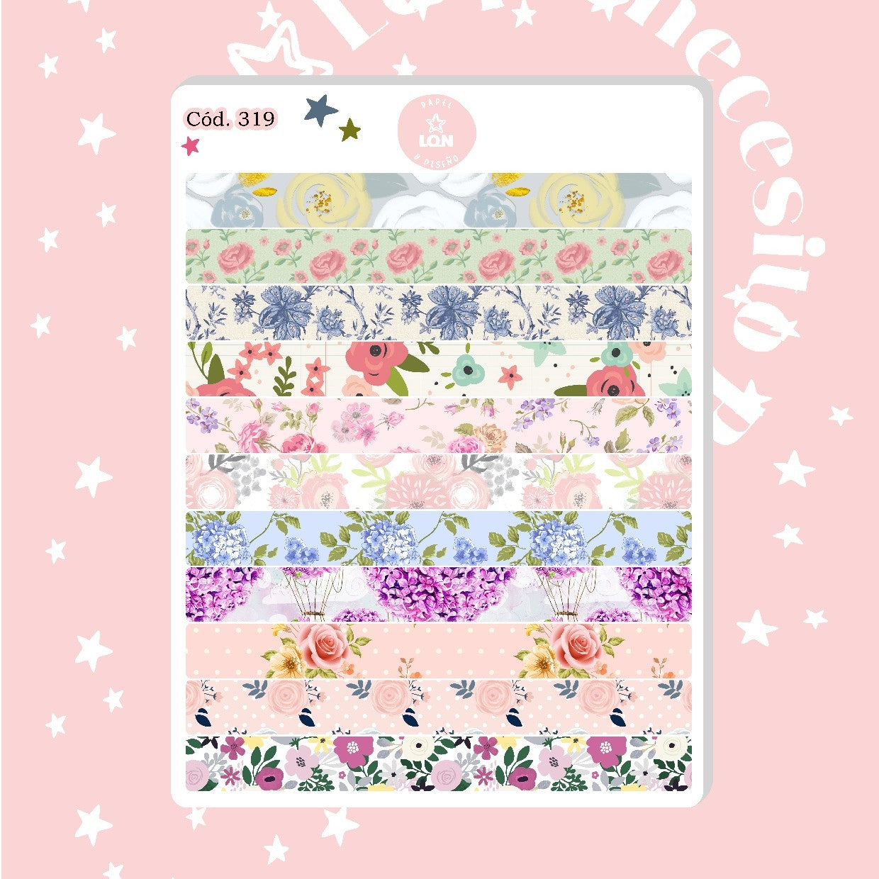 Sticker cintas decorativas florales
