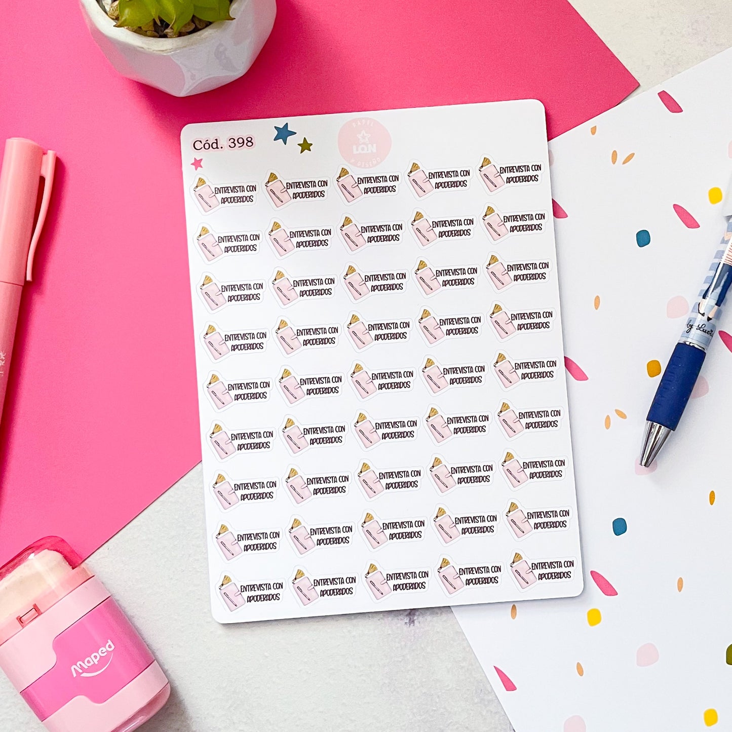 Sticker entrevista con apoderados (docente)