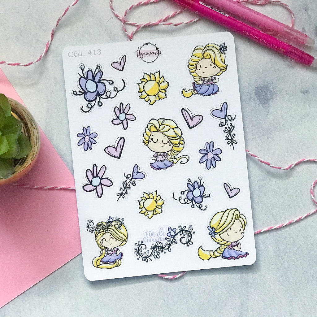 Sticker colección rapunzel (princesas)