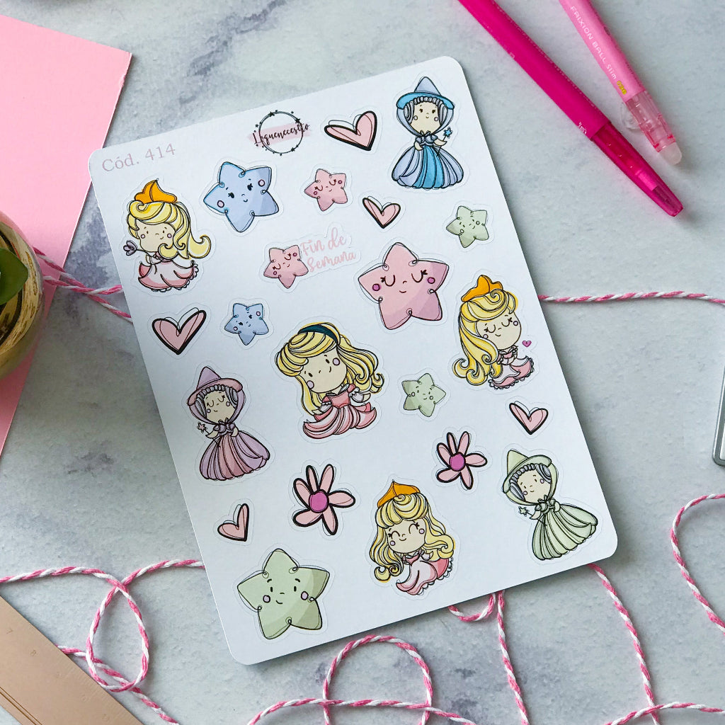 Sticker colección bella durmiente (princesas)