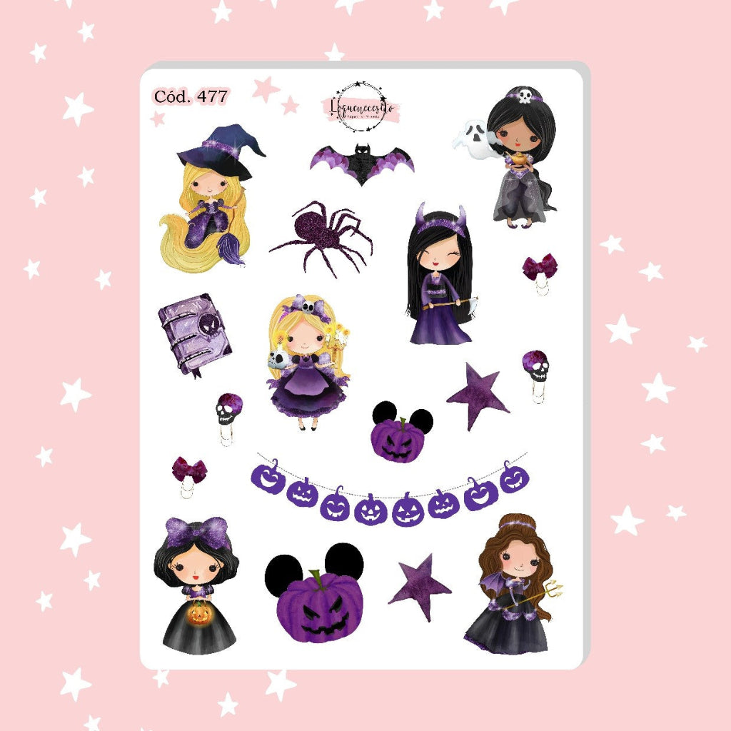 Sticker Princesas Halloween