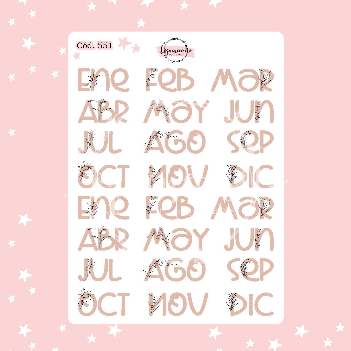 Sticker meses floral