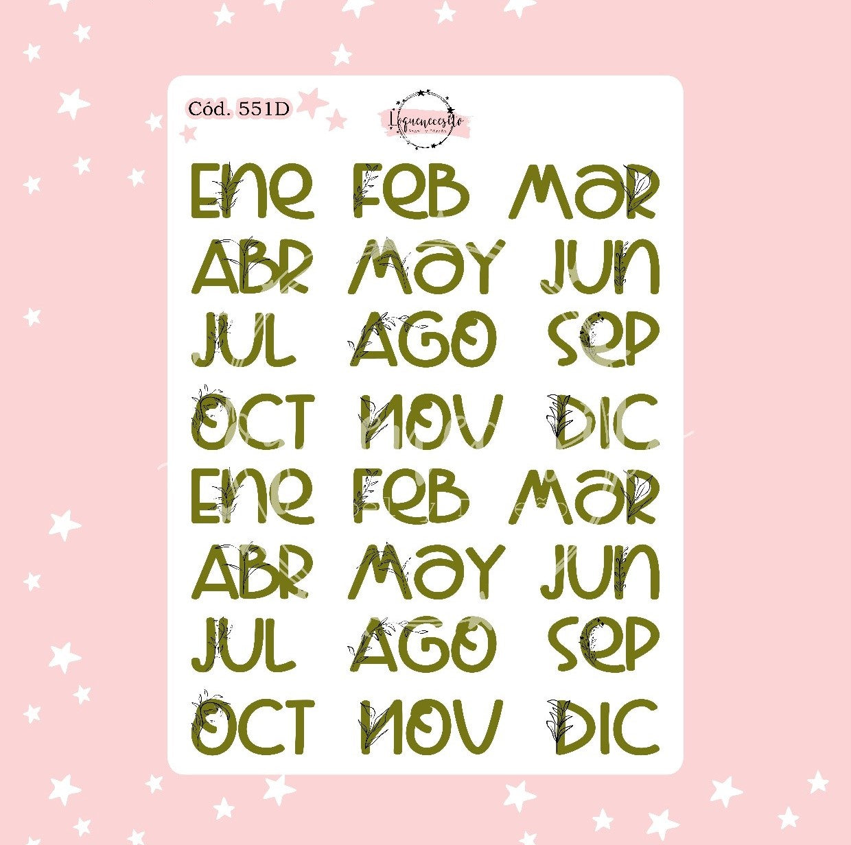 Sticker meses floral