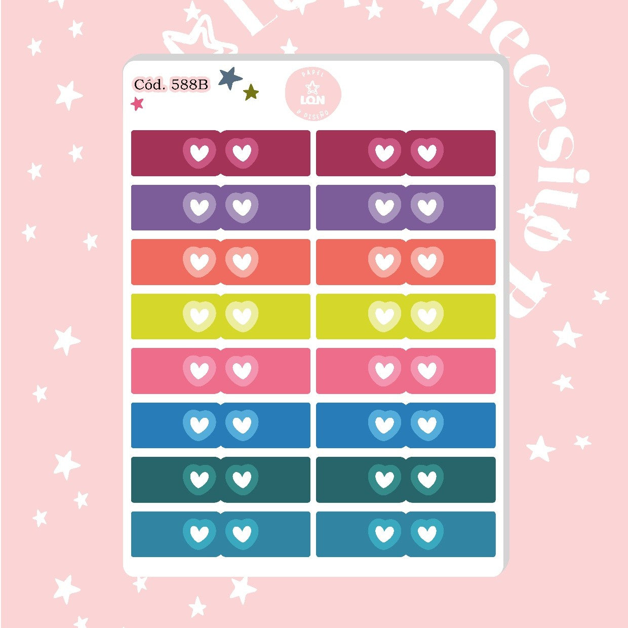 Sticker pestaña mini corazón