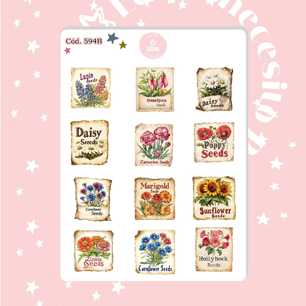 Sticker floral (tipo estampilla)