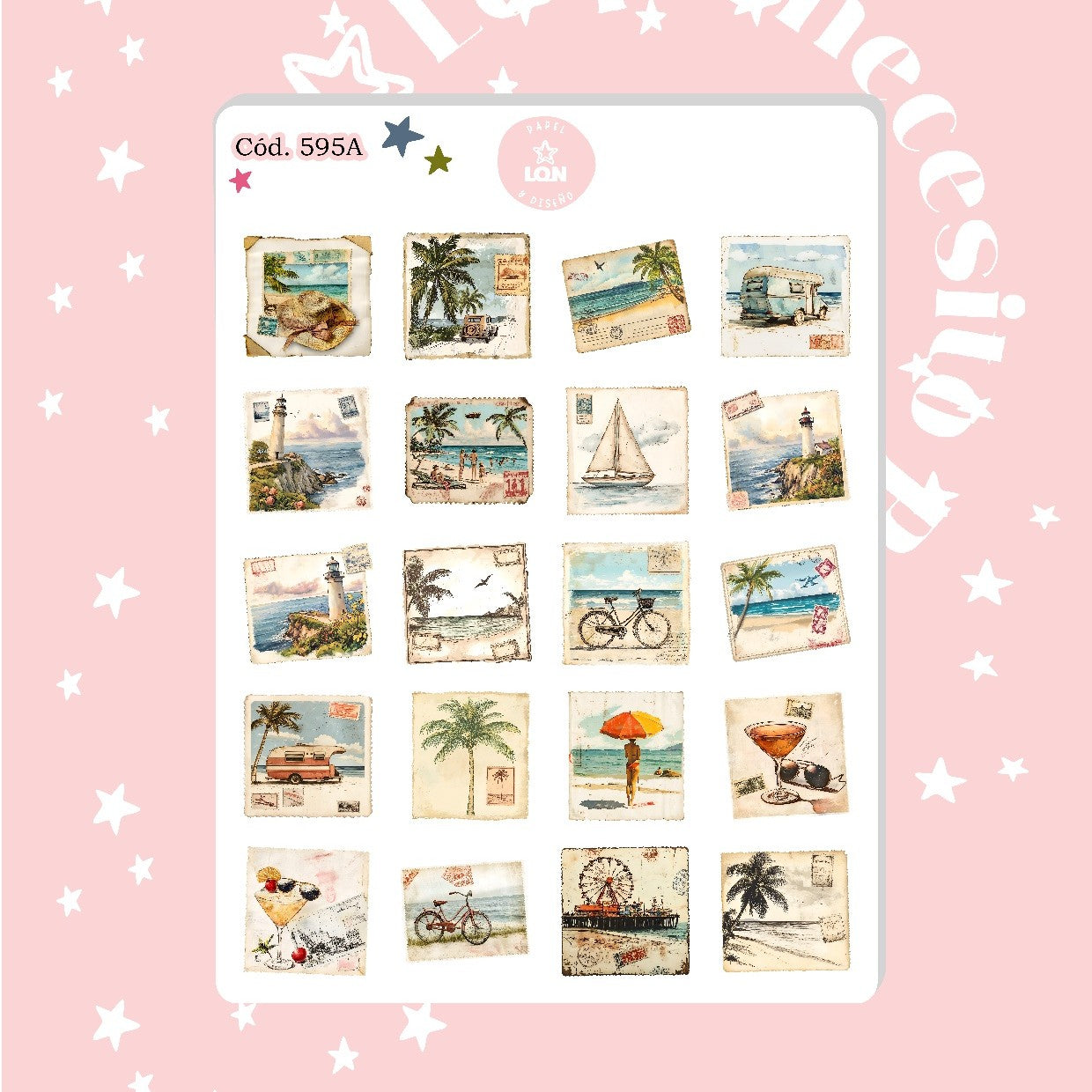 Sticker playa (tipo estampilla)