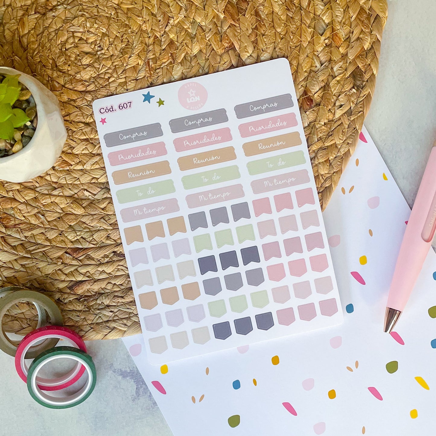 Pack sticker Esenciales para tu planner Ice cream P02