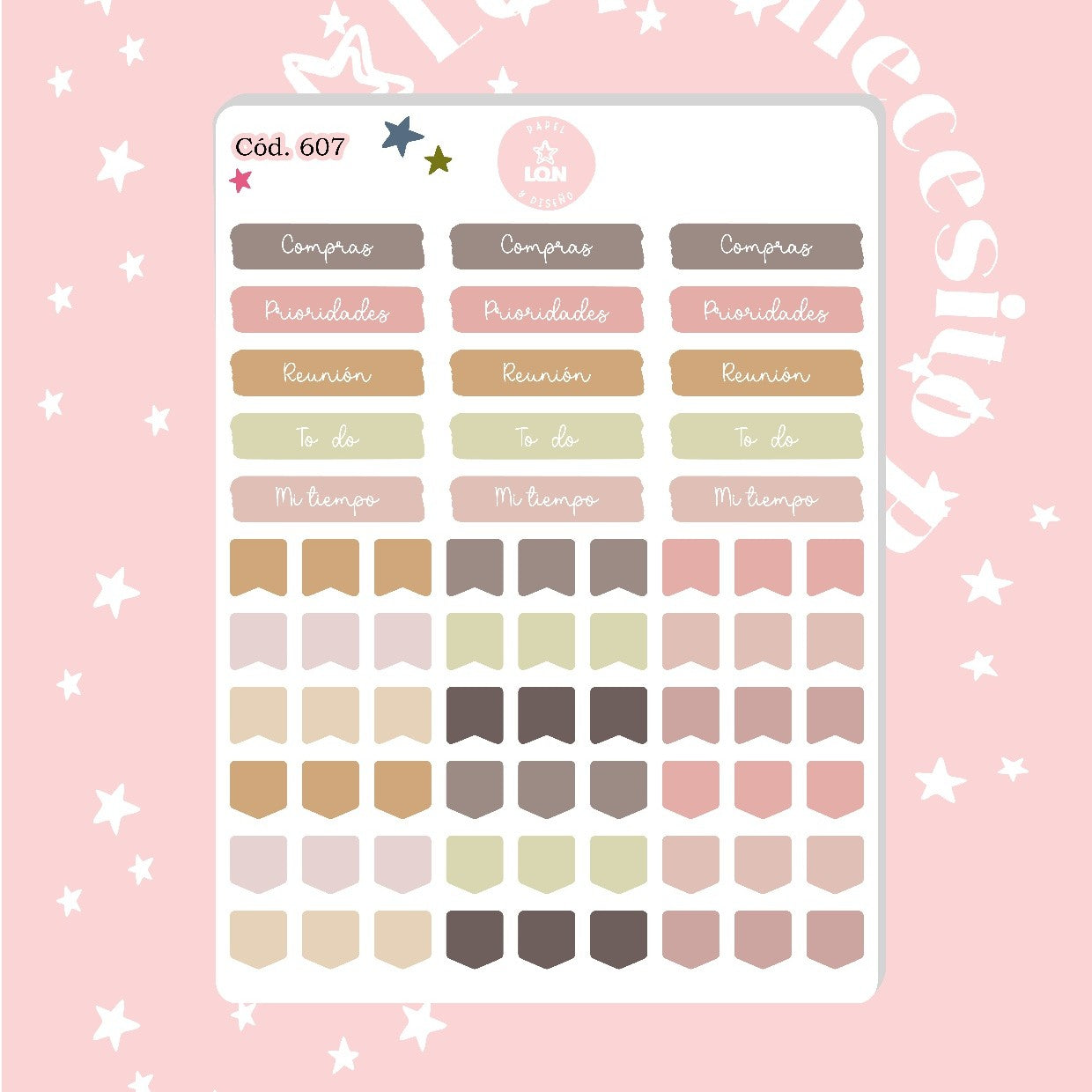 Pack sticker Esenciales para tu planner Ice cream P02