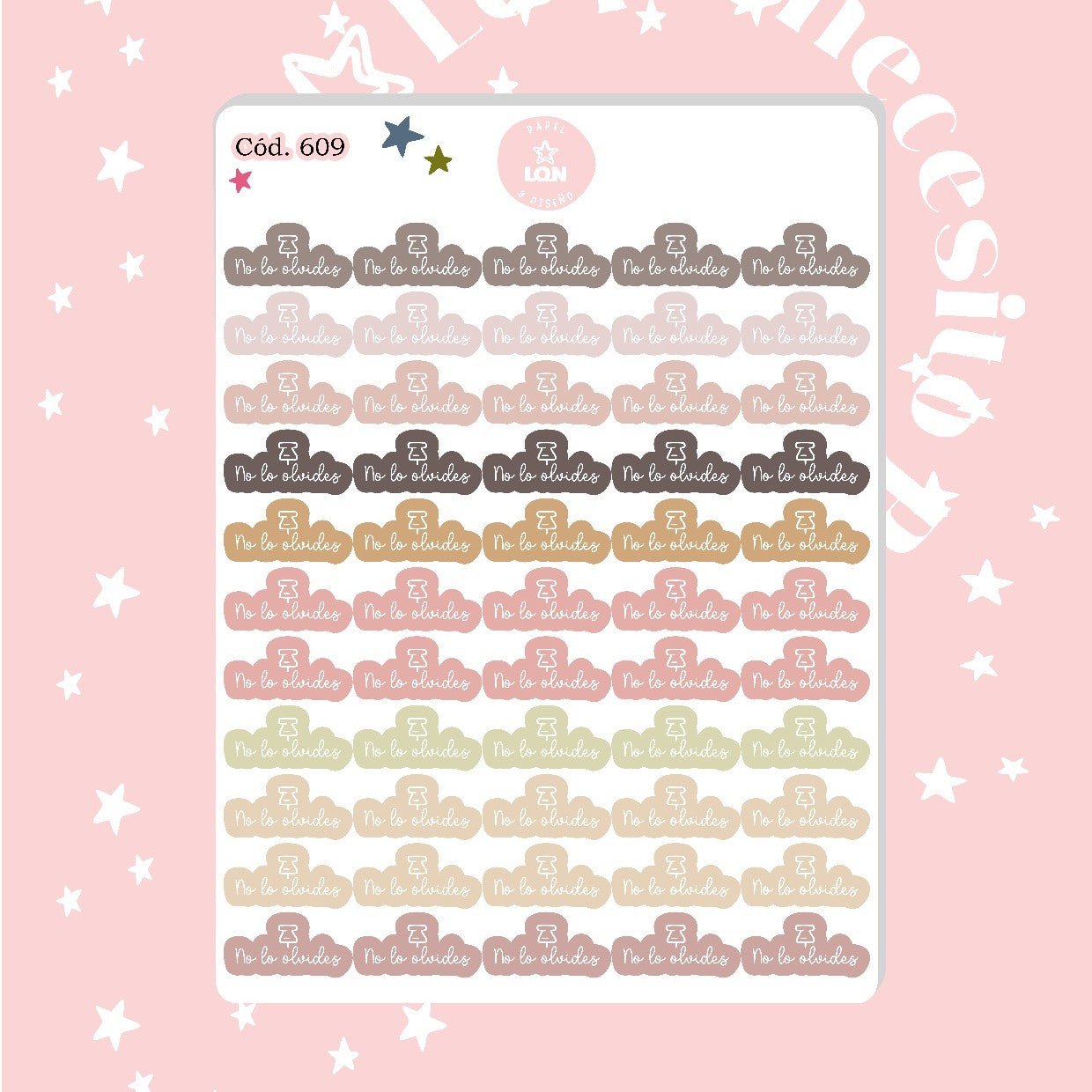 Pack sticker Esenciales para tu planner Ice cream P02