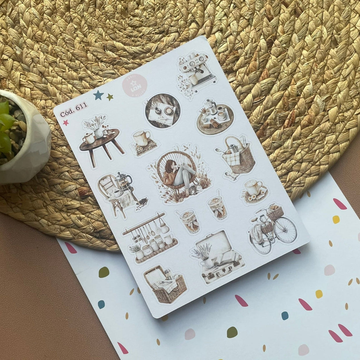 Sticker relajo y café
