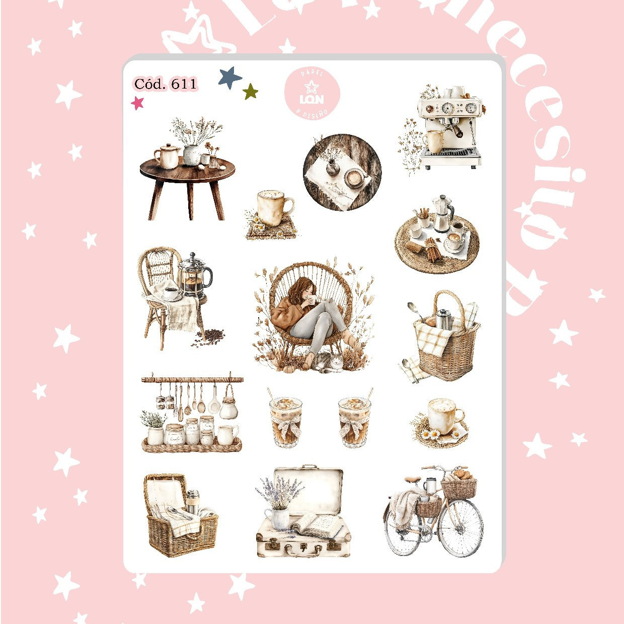 Sticker relajo y café 611