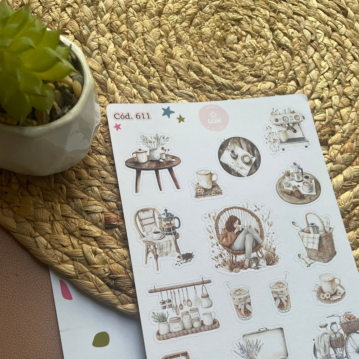 Sticker relajo y café