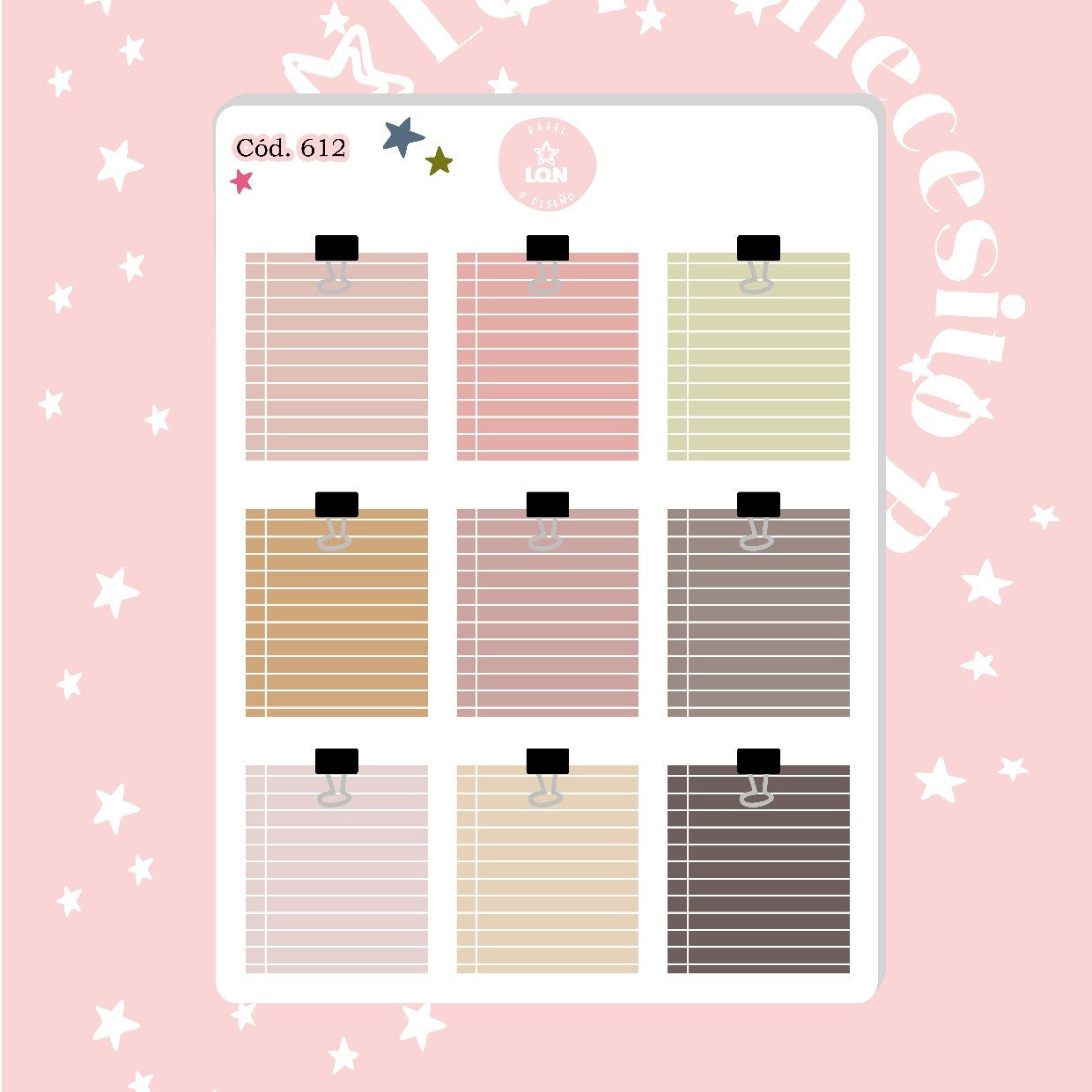 Pack sticker Esenciales para tu planner Ice cream P02