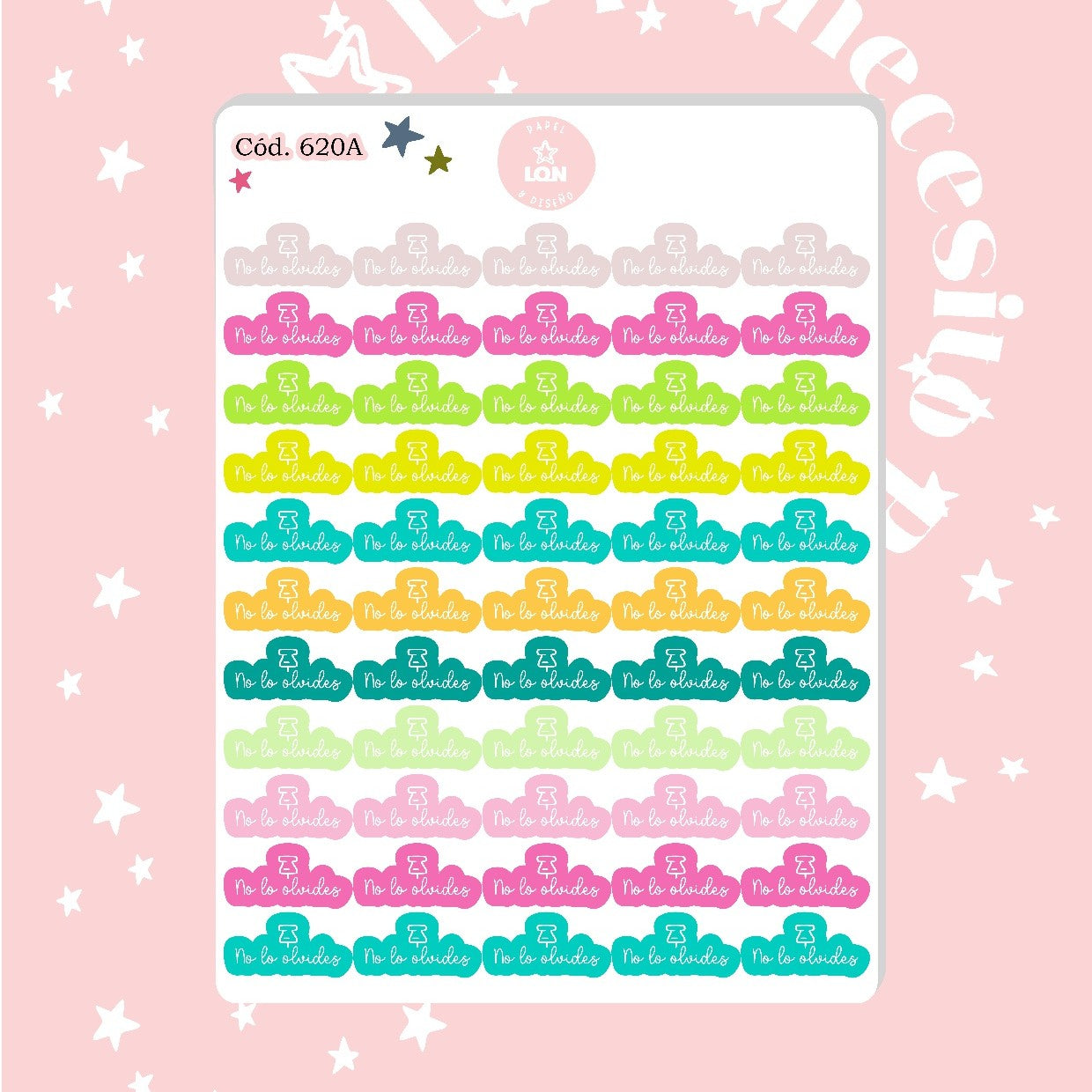 Pack sticker Esenciales para tu planner Summer P02