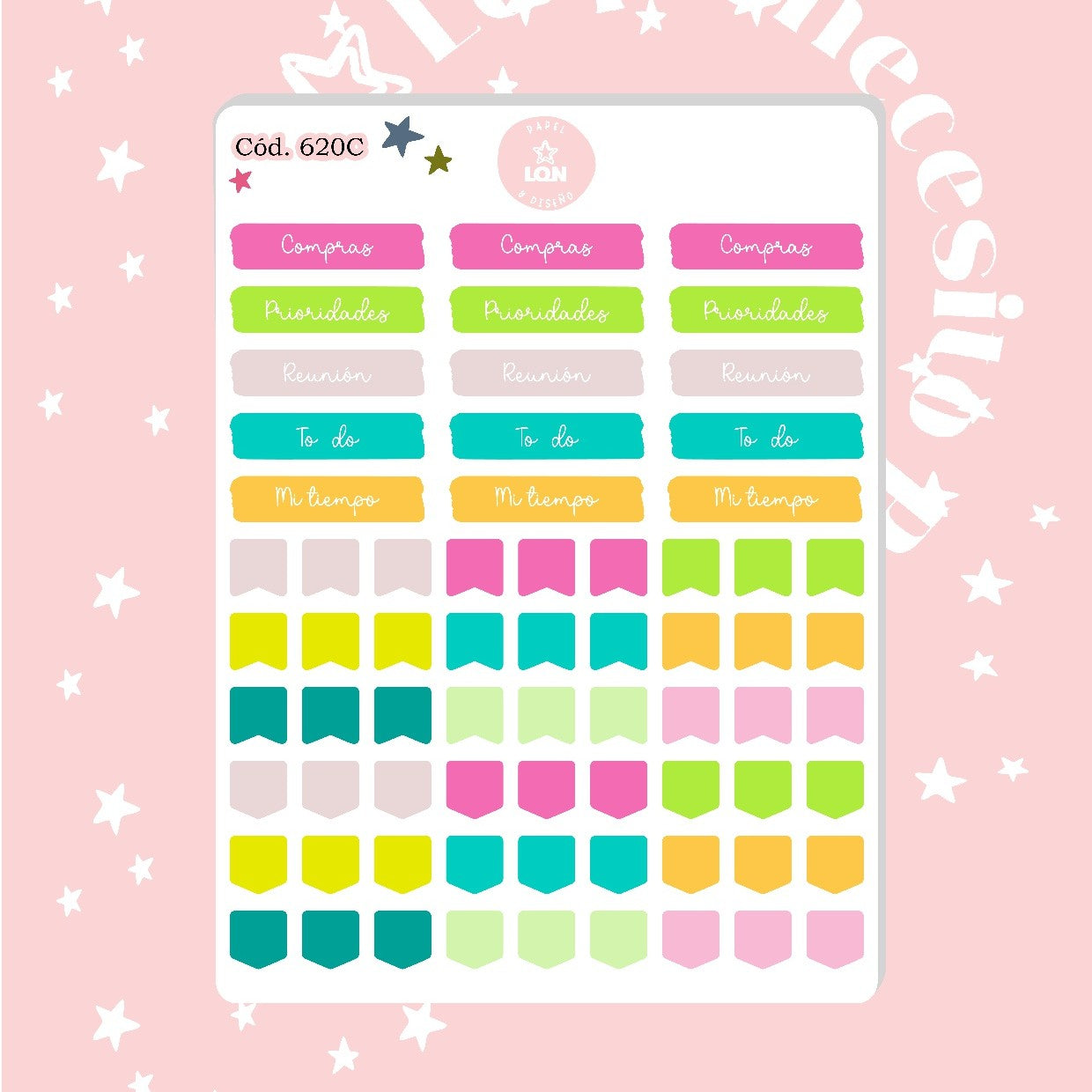 Pack sticker Esenciales para tu planner Summer P02