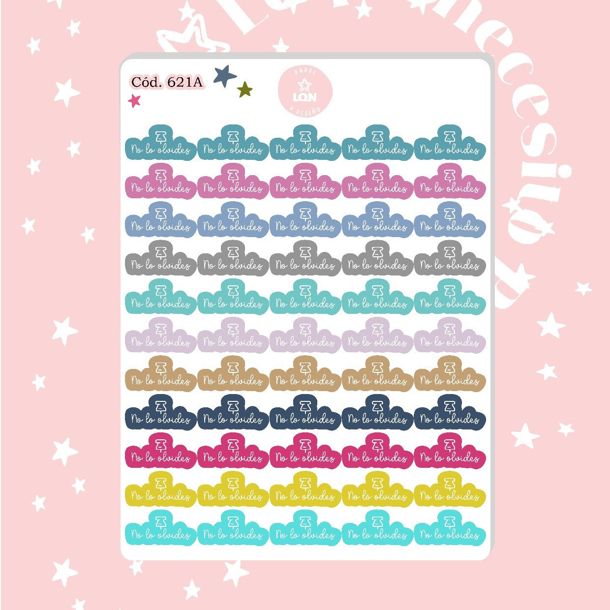 Pack sticker Esenciales para tu planner Sunset P02