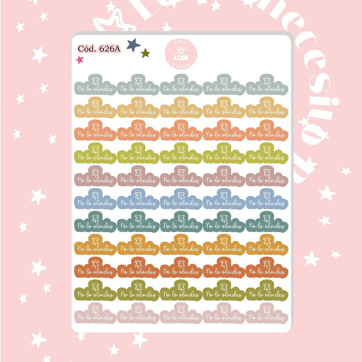 Pack sticker Esenciales para tu planner Boho P02