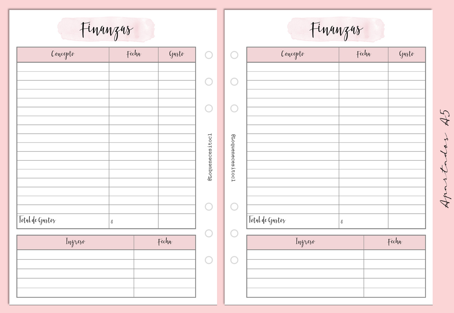 Planner de discos A5 Cozy