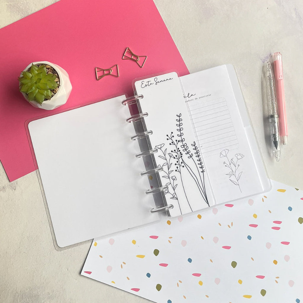 Planner de discos B6 Floral Minimalista