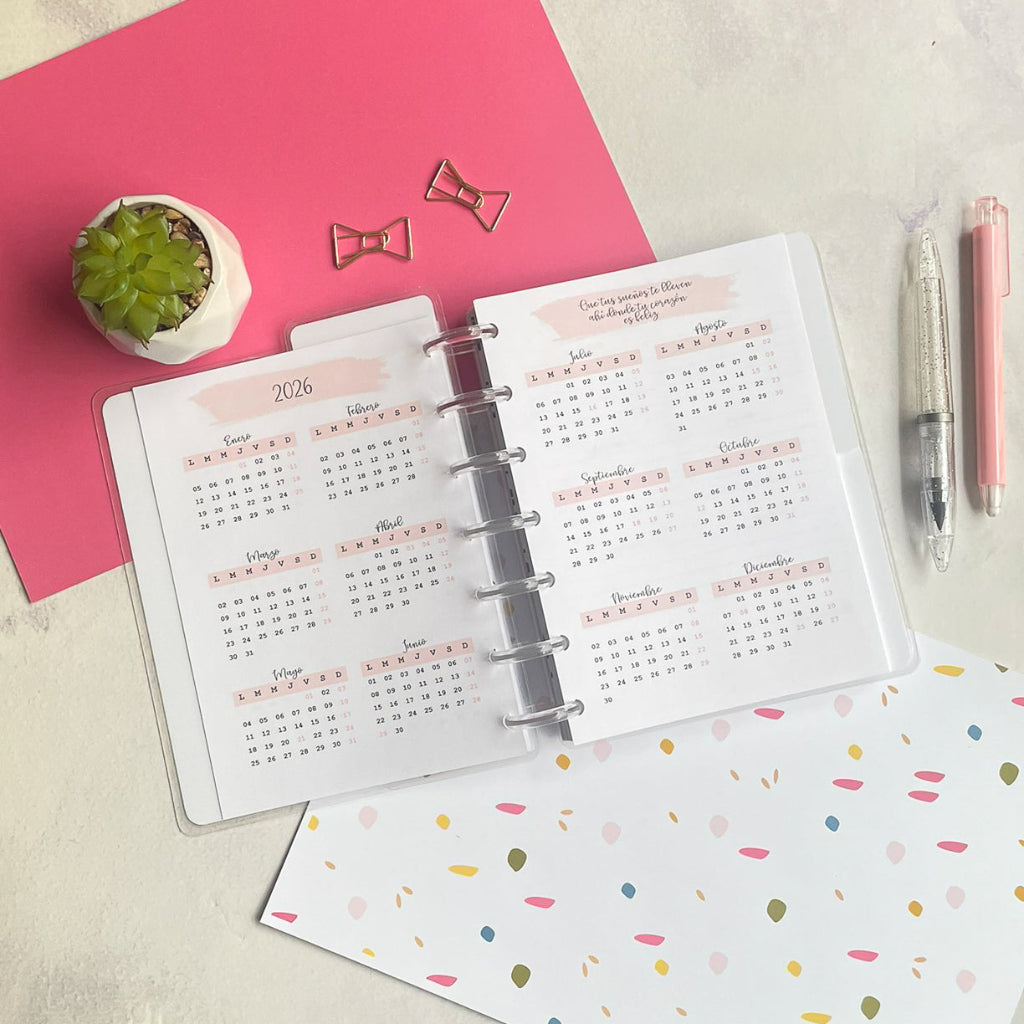 Planner de discos B6 Floral Minimalista
