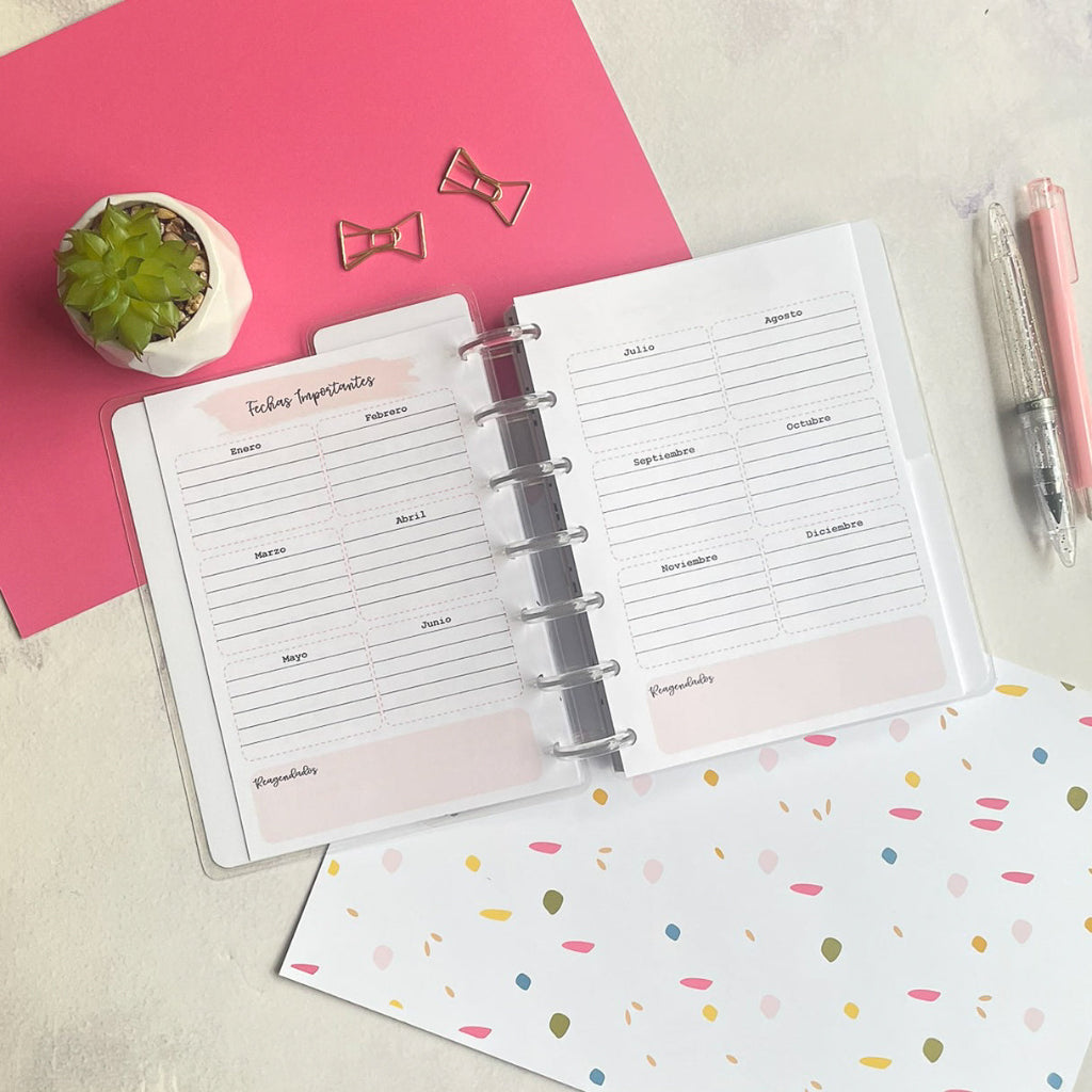 Planner de discos B6 Floral Minimalista