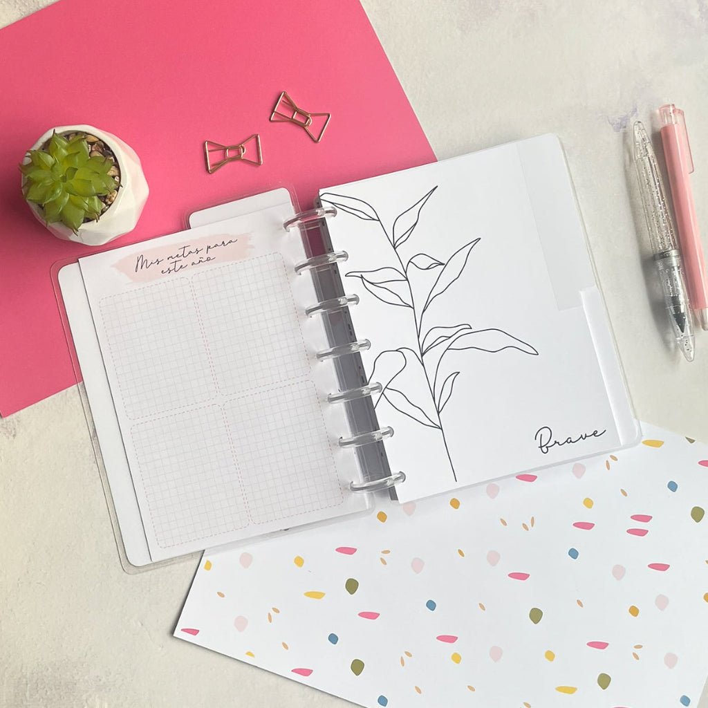 Planner de discos B6 Floral Minimalista