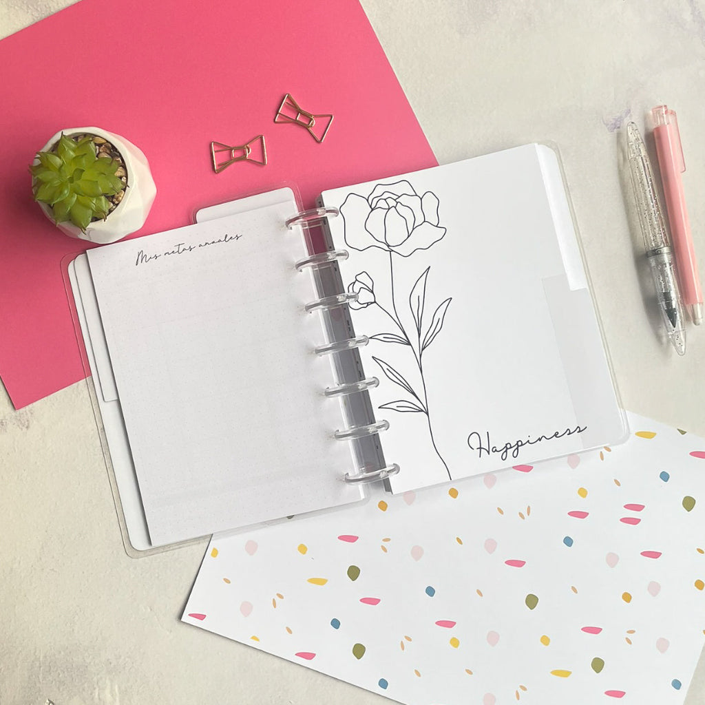 Planner de discos B6 Floral Minimalista