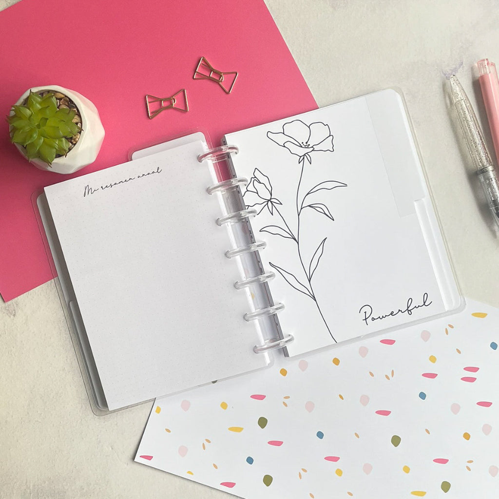 Planner de discos B6 Floral Minimalista