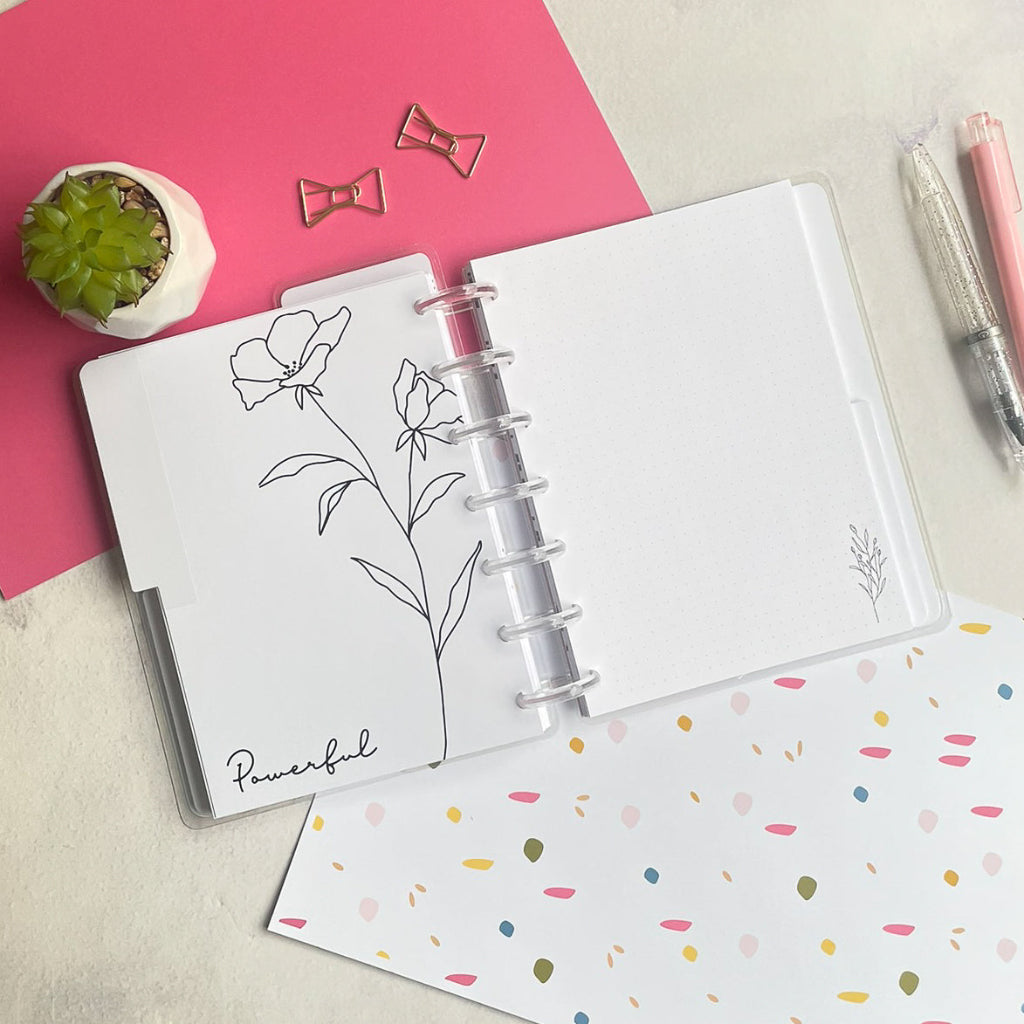 Planner de discos B6 Floral Minimalista