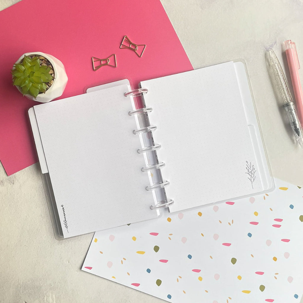 Planner de discos B6 Floral Minimalista