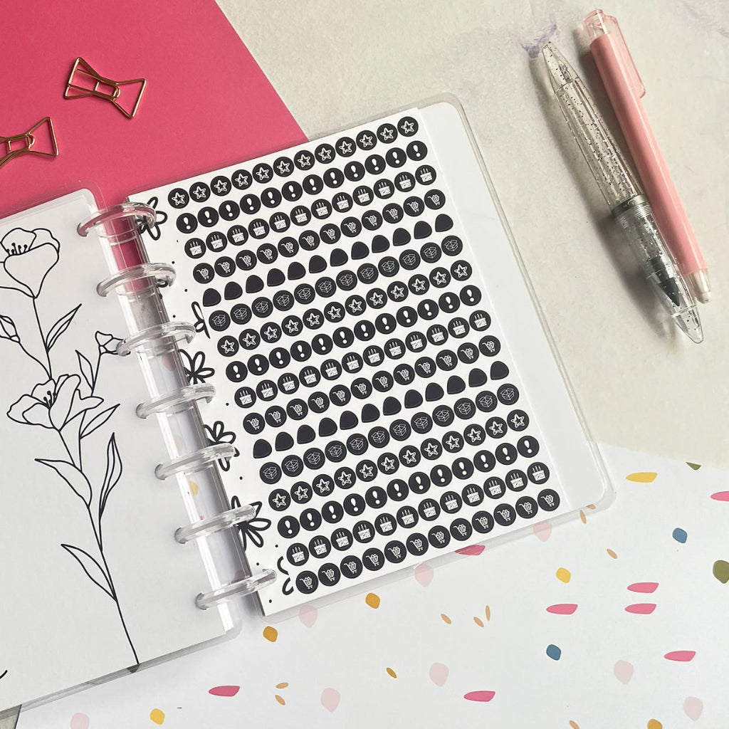 Planner de discos B6 Floral Minimalista