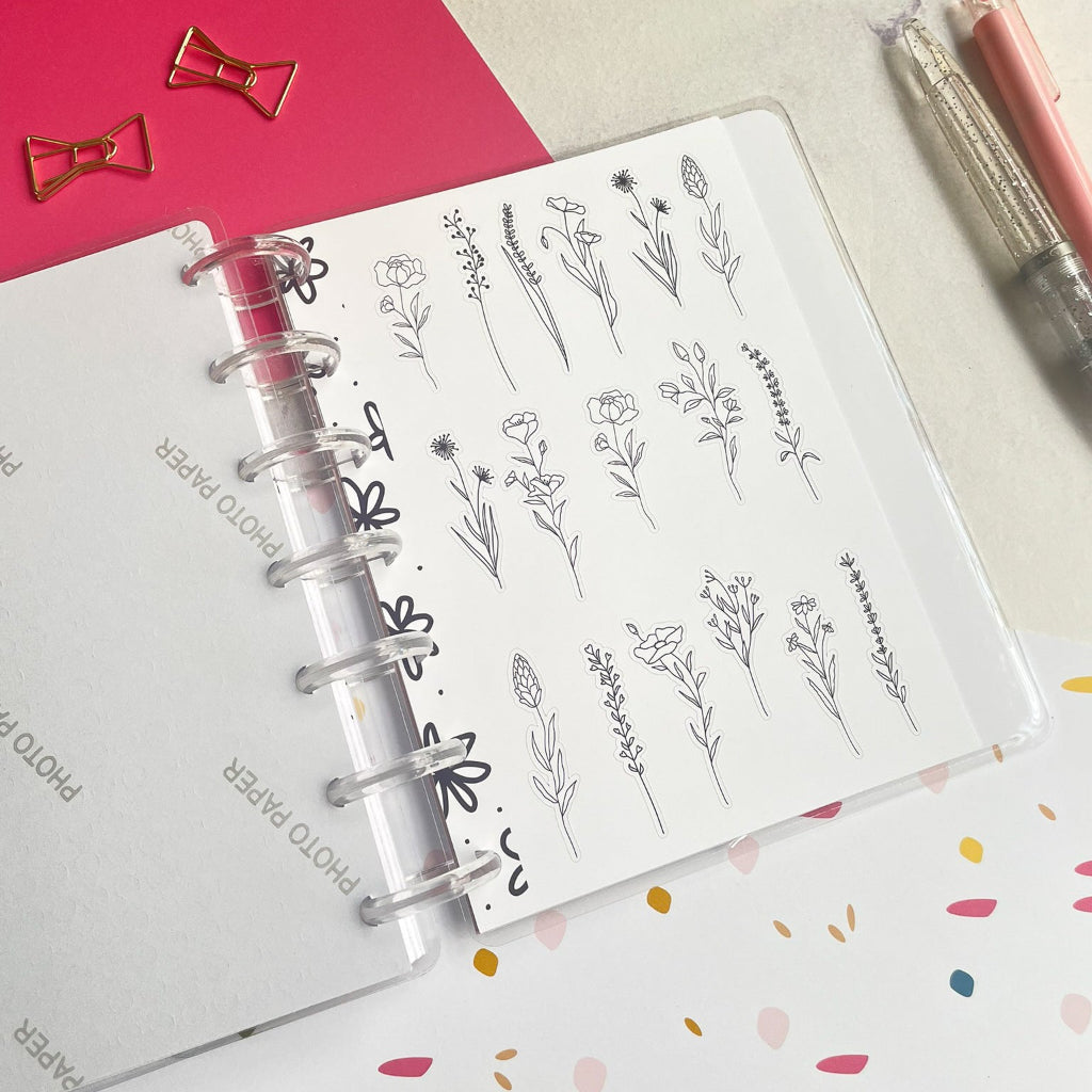 Planner de discos B6 Floral Minimalista