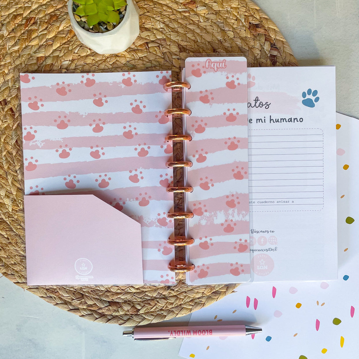 Cuaderno control veterinario rosa
