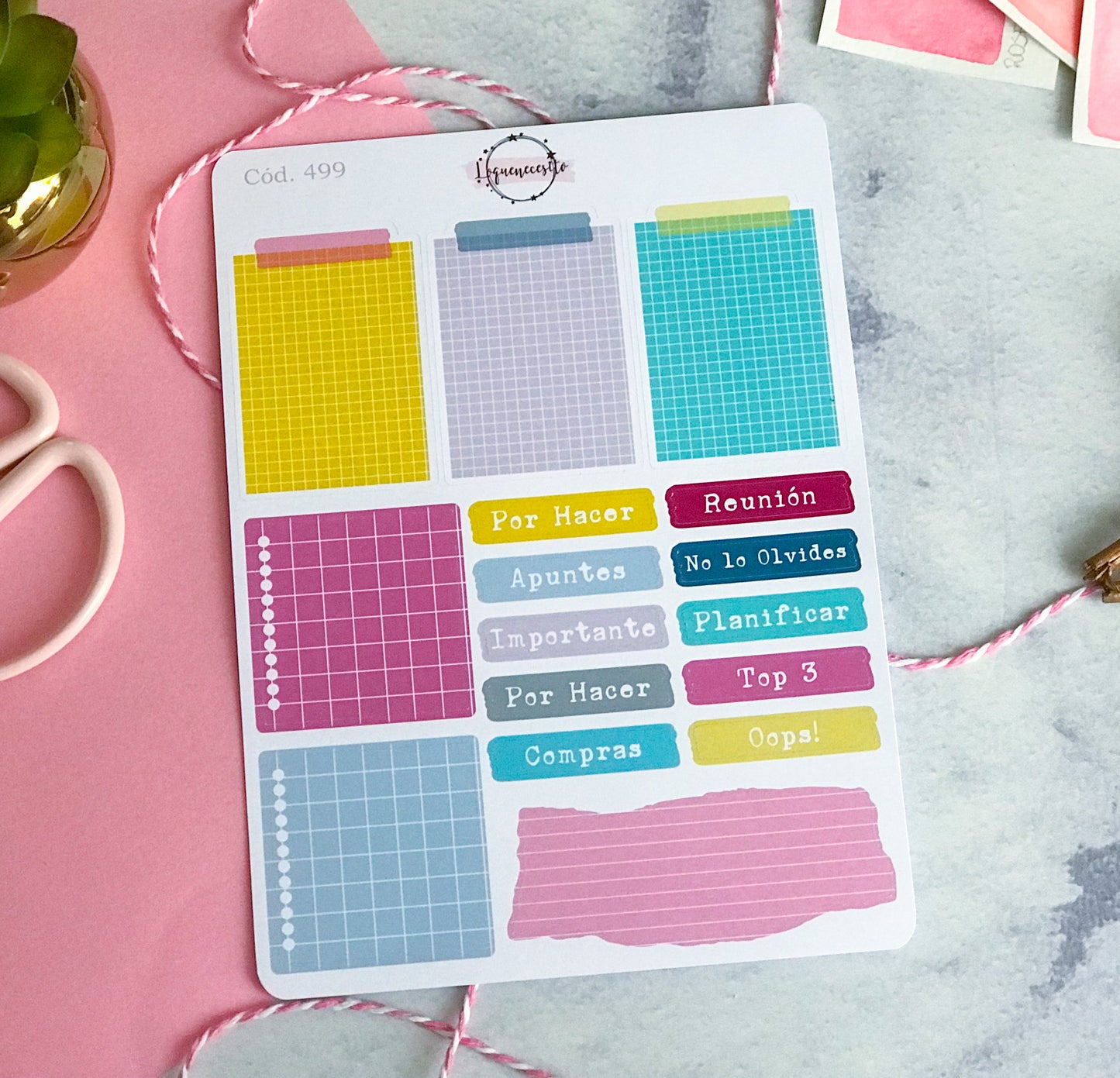 Pack sticker Esenciales para tu planner Sunset P01