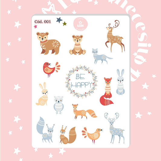 Sticker animalitos nordicos