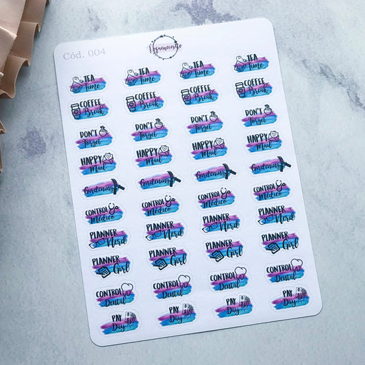 Sticker esenciales acuarela