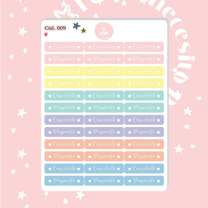 Sticker pospuesto cancelado