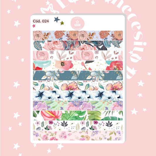 Sticker cintas decorativas florales