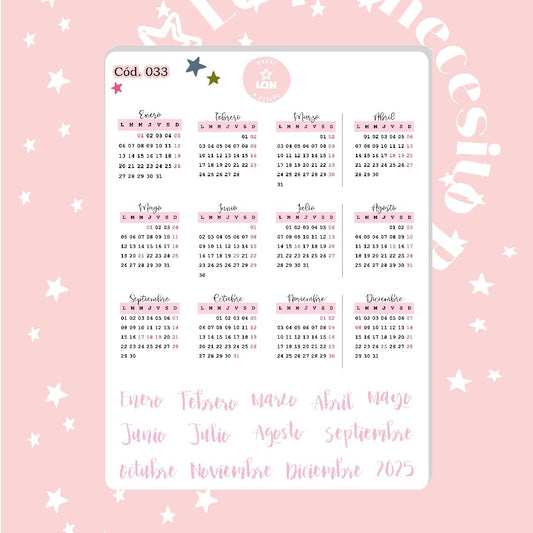 Sticker calendario rosado