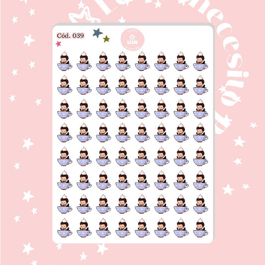 Sticker cafecito castiel